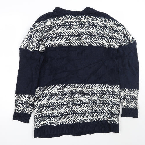 John Lewis Womens Blue Geometric  Cardigan Jumper Size M