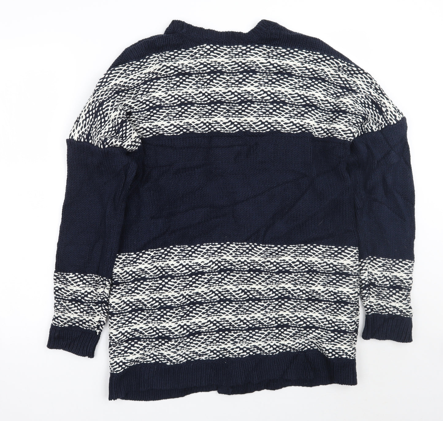 John Lewis Womens Blue Geometric  Cardigan Jumper Size M