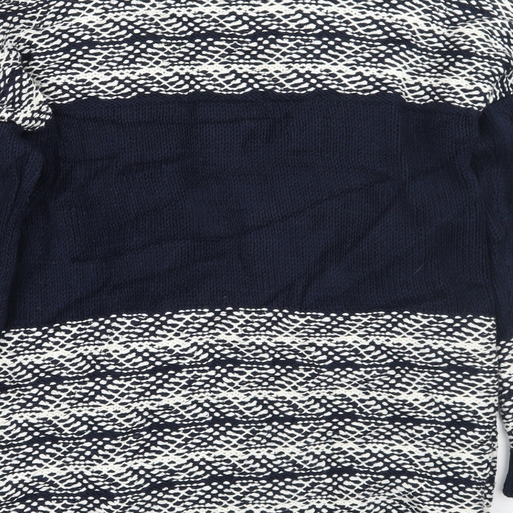 John Lewis Womens Blue Geometric  Cardigan Jumper Size M