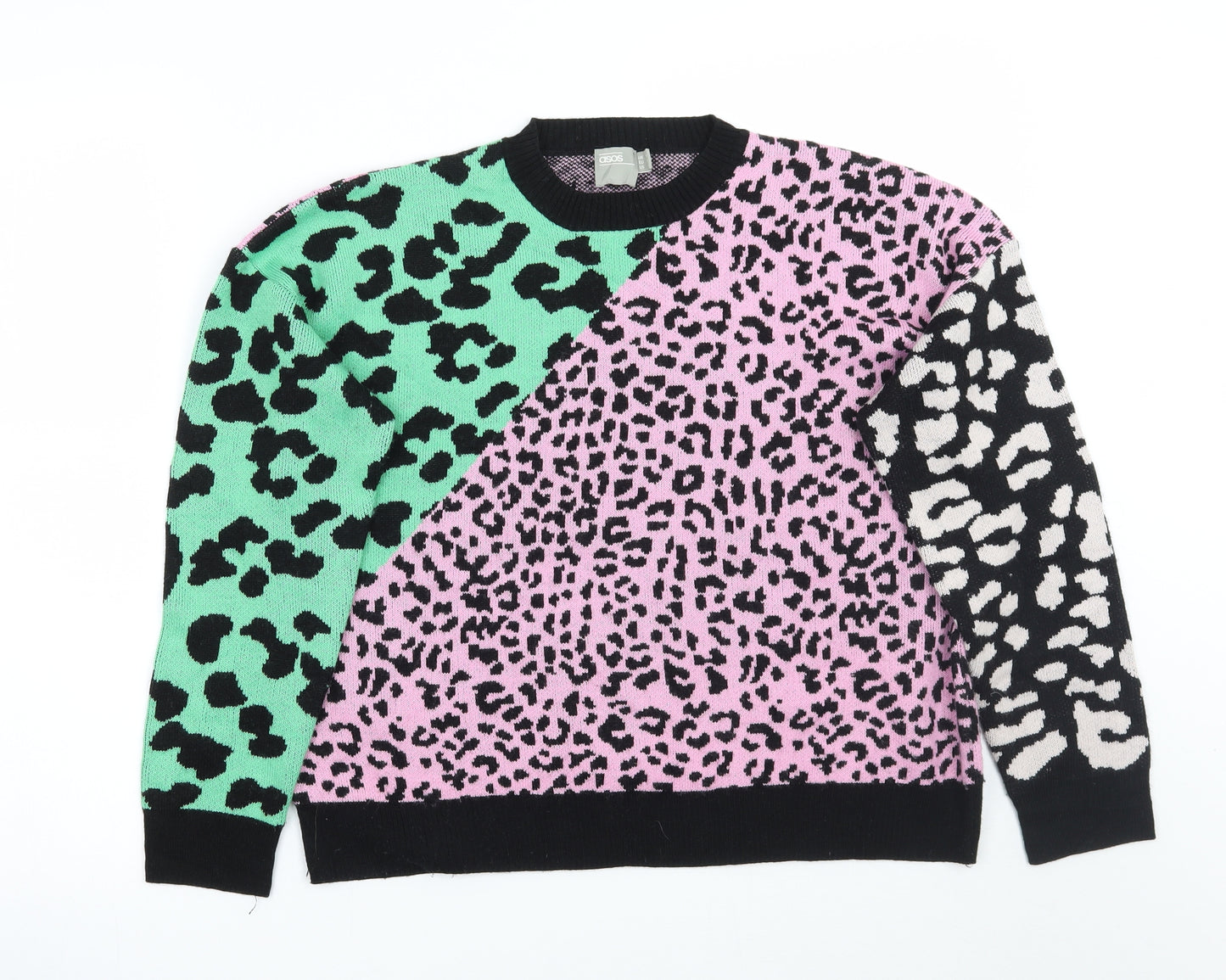 ASOS Womens Black Animal Print  Pullover Jumper Size 8