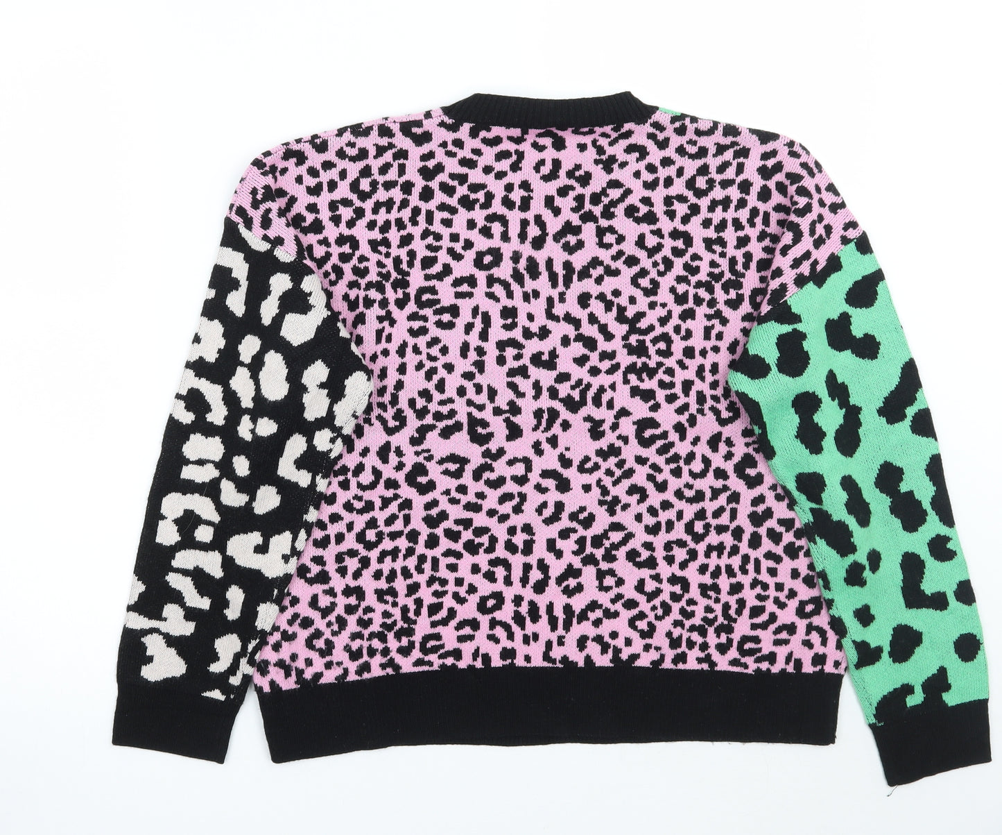 ASOS Womens Black Animal Print  Pullover Jumper Size 8
