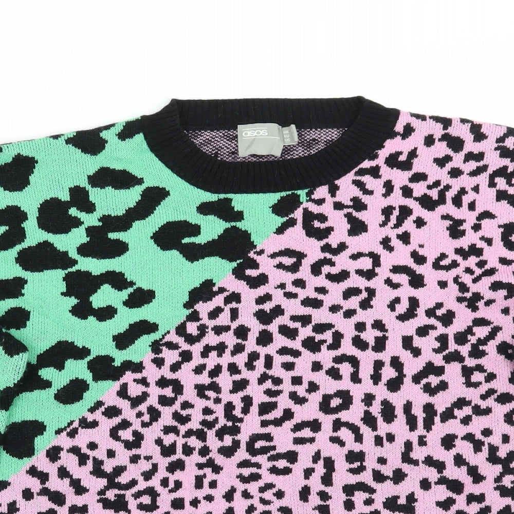 ASOS Womens Black Animal Print  Pullover Jumper Size 8