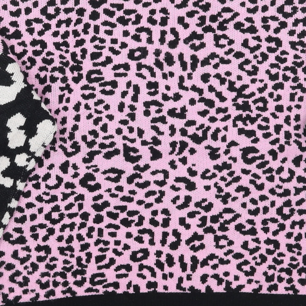 ASOS Womens Black Animal Print  Pullover Jumper Size 8