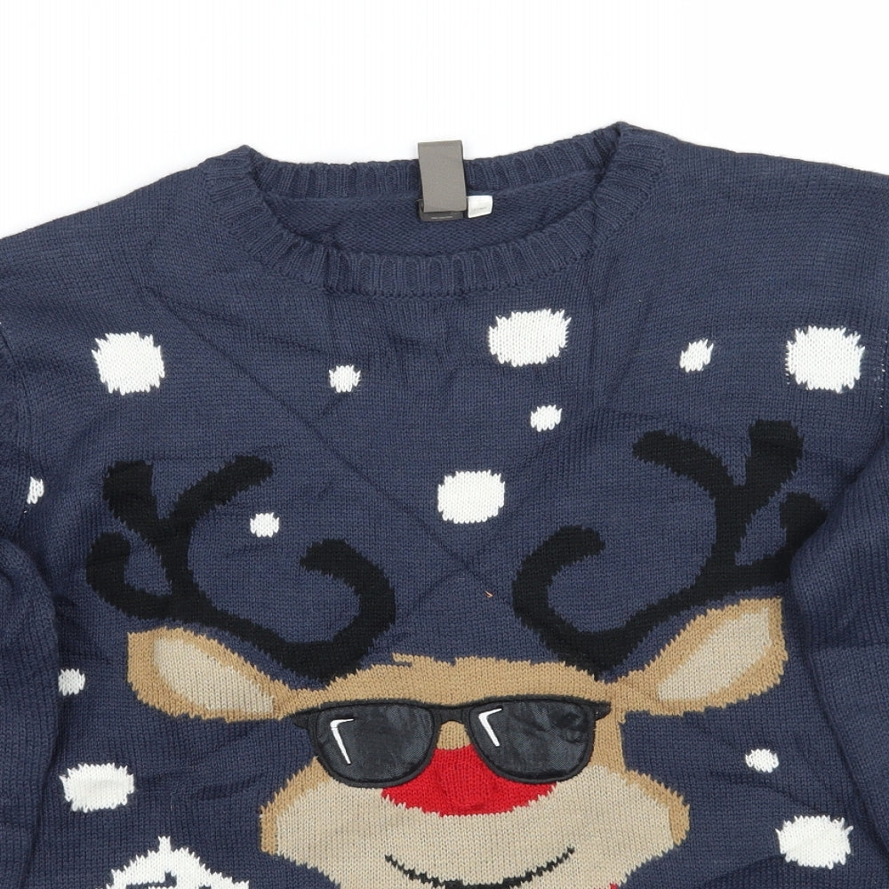 Urban outlaws Boys Blue   Pullover Jumper Size 13 Years  - Christmas