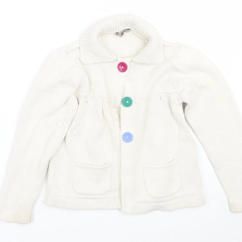 Marks and Spencer Girls White   Cardigan Jumper Size 5-6 Years
