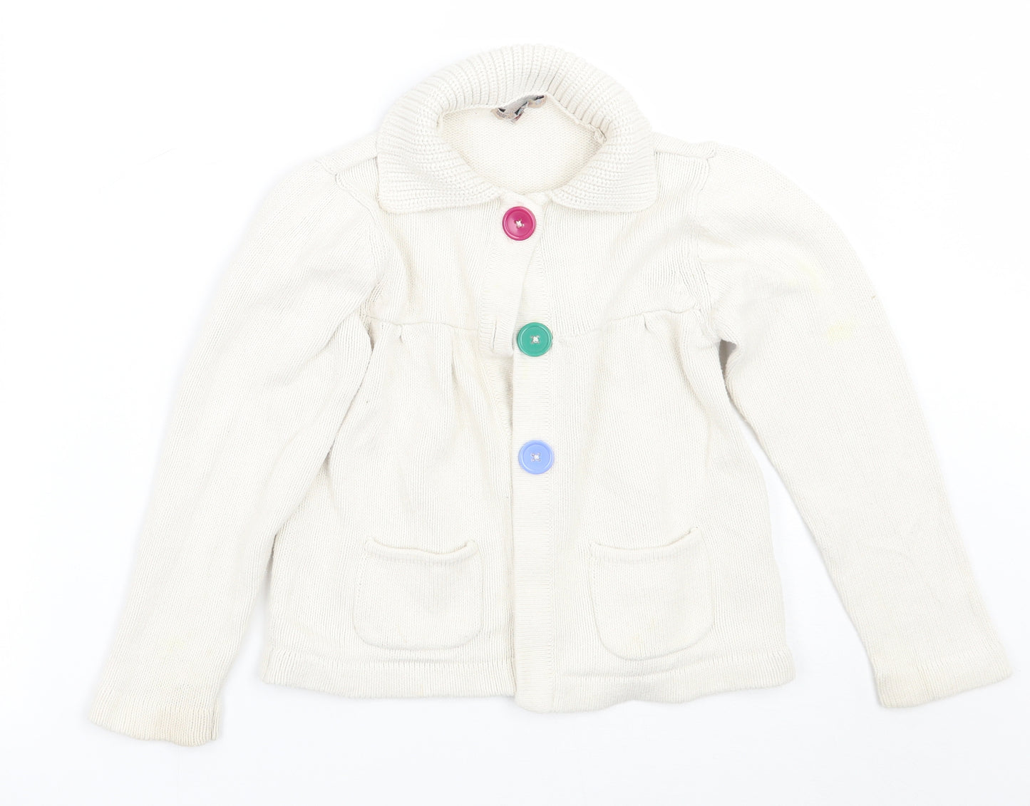 Marks and Spencer Girls White   Cardigan Jumper Size 5-6 Years