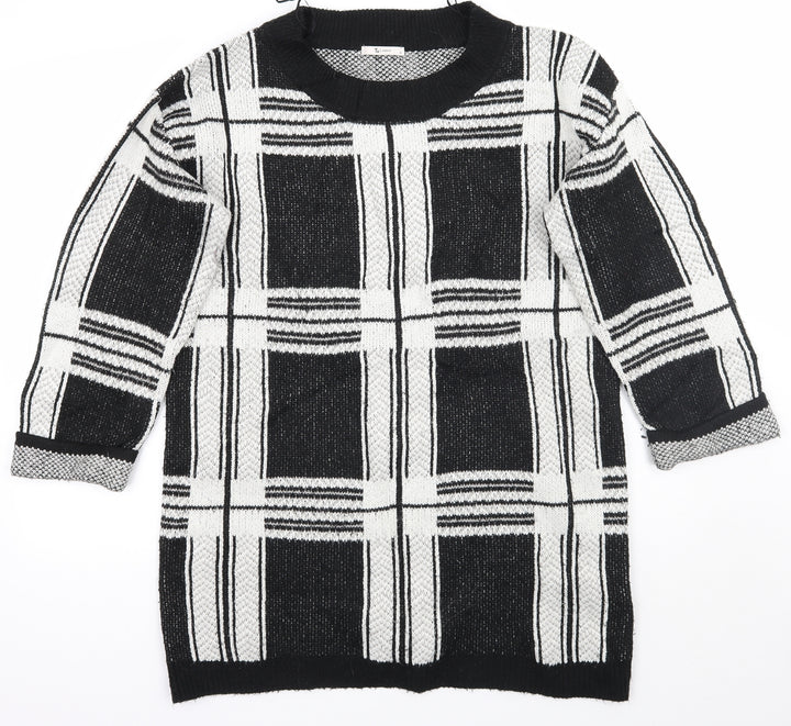 TU Womens Black Check Pullover Jumper Size 14