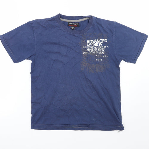Rebel Boys Blue   Basic T-Shirt Size 10-11 Years