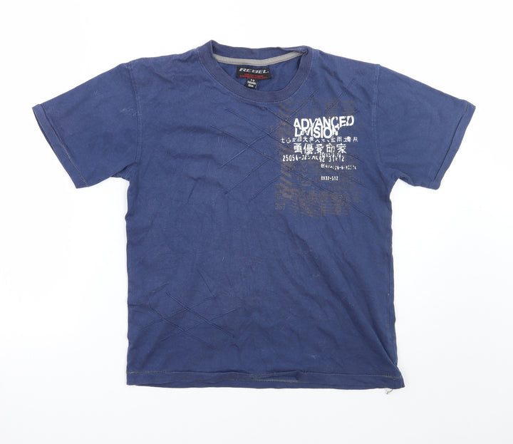 Rebel Boys Blue   Basic T-Shirt Size 10-11 Years