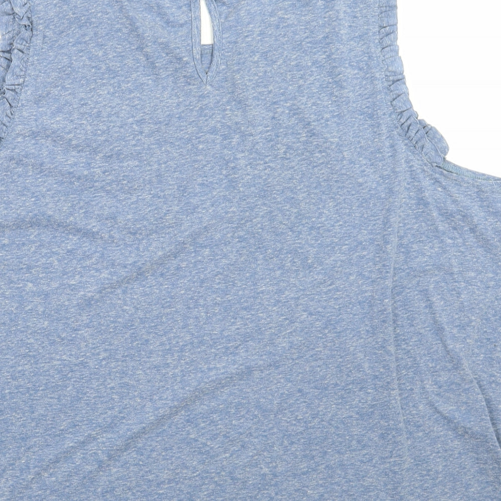 George Womens Blue Floral  Basic Tank Size 22