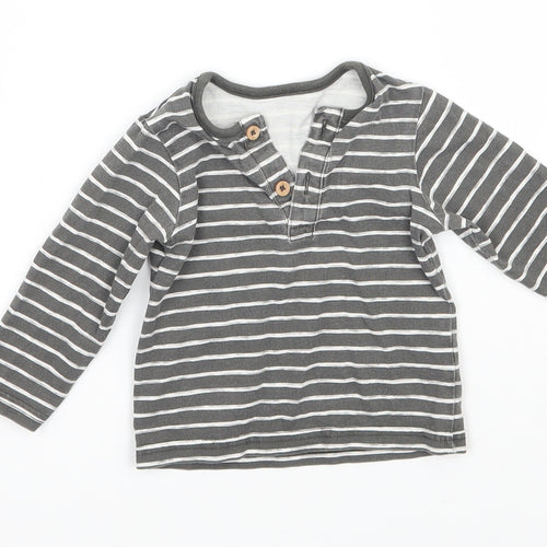 TU Baby Grey Striped  Basic T-Shirt Size 3-6 Months