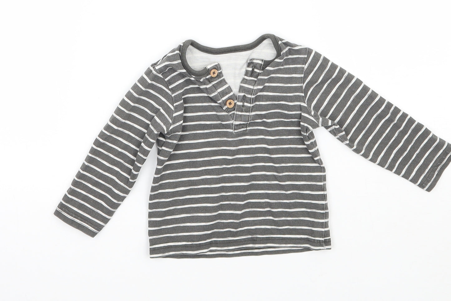 TU Baby Grey Striped  Basic T-Shirt Size 3-6 Months