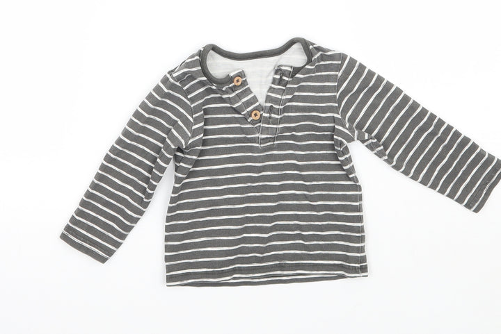 TU Baby Grey Striped  Basic T-Shirt Size 3-6 Months