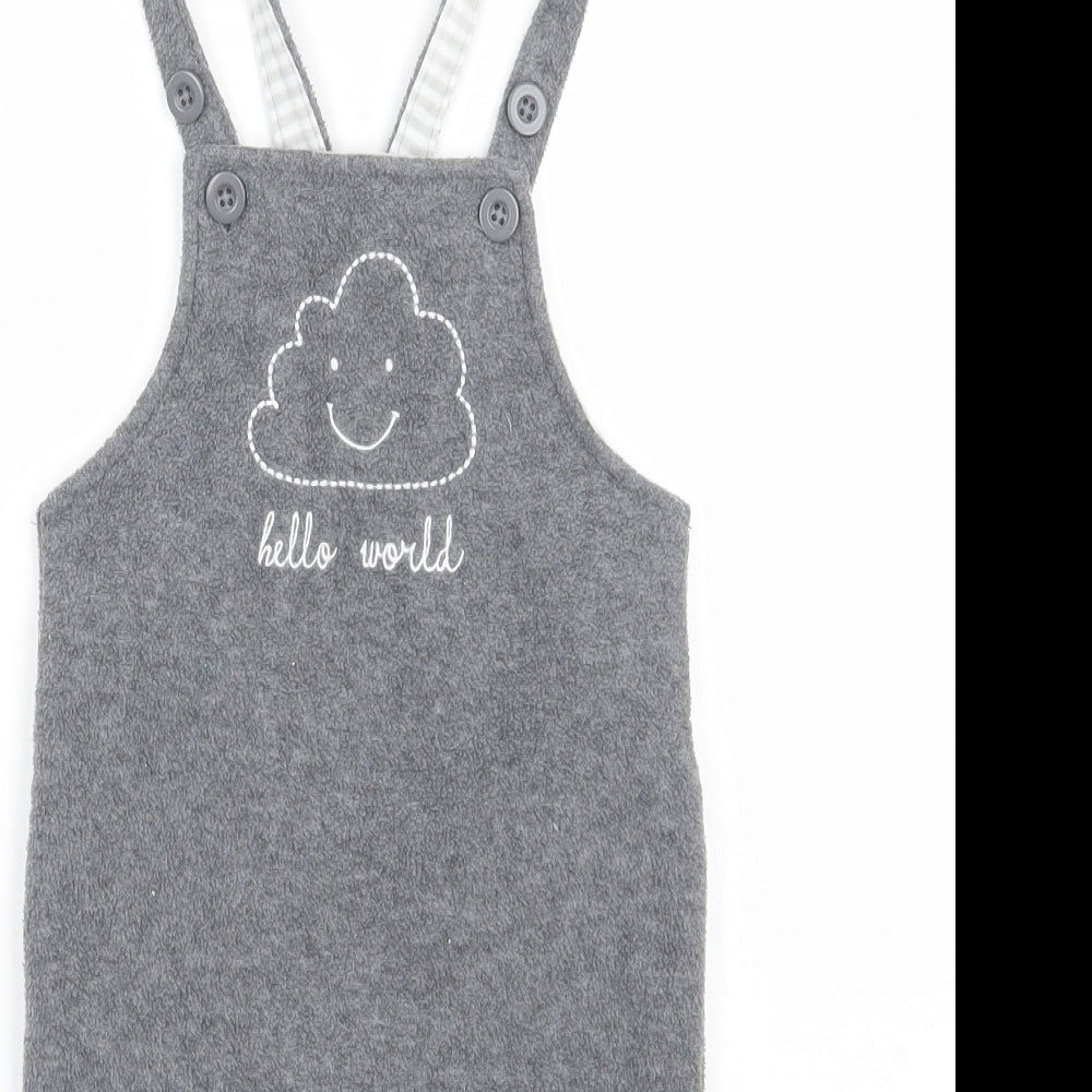 Matalan Baby Grey   Dungaree One-Piece Size 6-9 Months