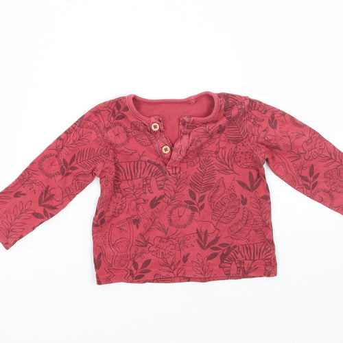TU Boys Red Floral  Basic T-Shirt Size 3-6 Months