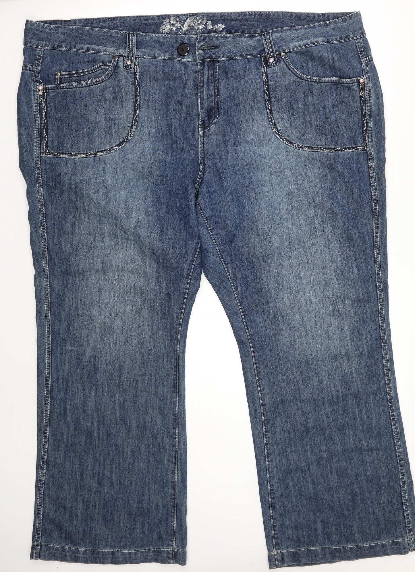 Evans Womens Blue   Straight Jeans Size 28 L28 in