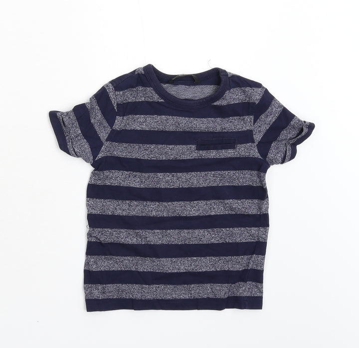 George Girls Blue Striped  Basic T-Shirt Size 2-3 Years