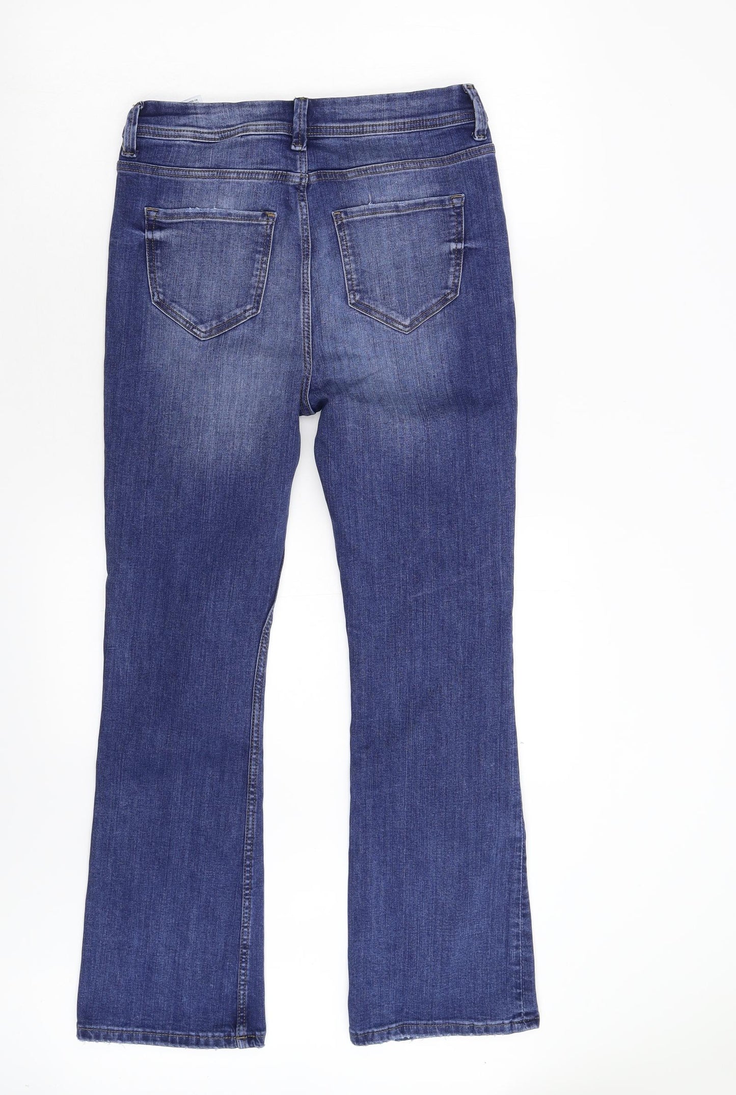 M&S Womens Blue  Denim Flared Jeans Size 10 L28 in - Short