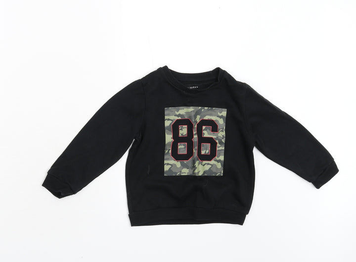 Primark Girls Black Pullover Sweatshirt Size 3-4 Years