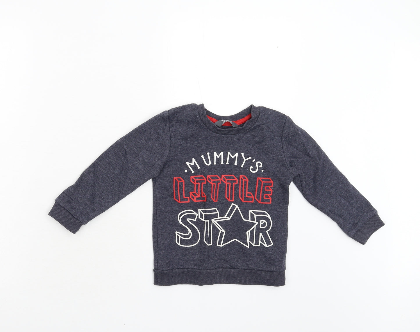 Primark Boys Grey   Pullover Sweatshirt Size 2-3 Years