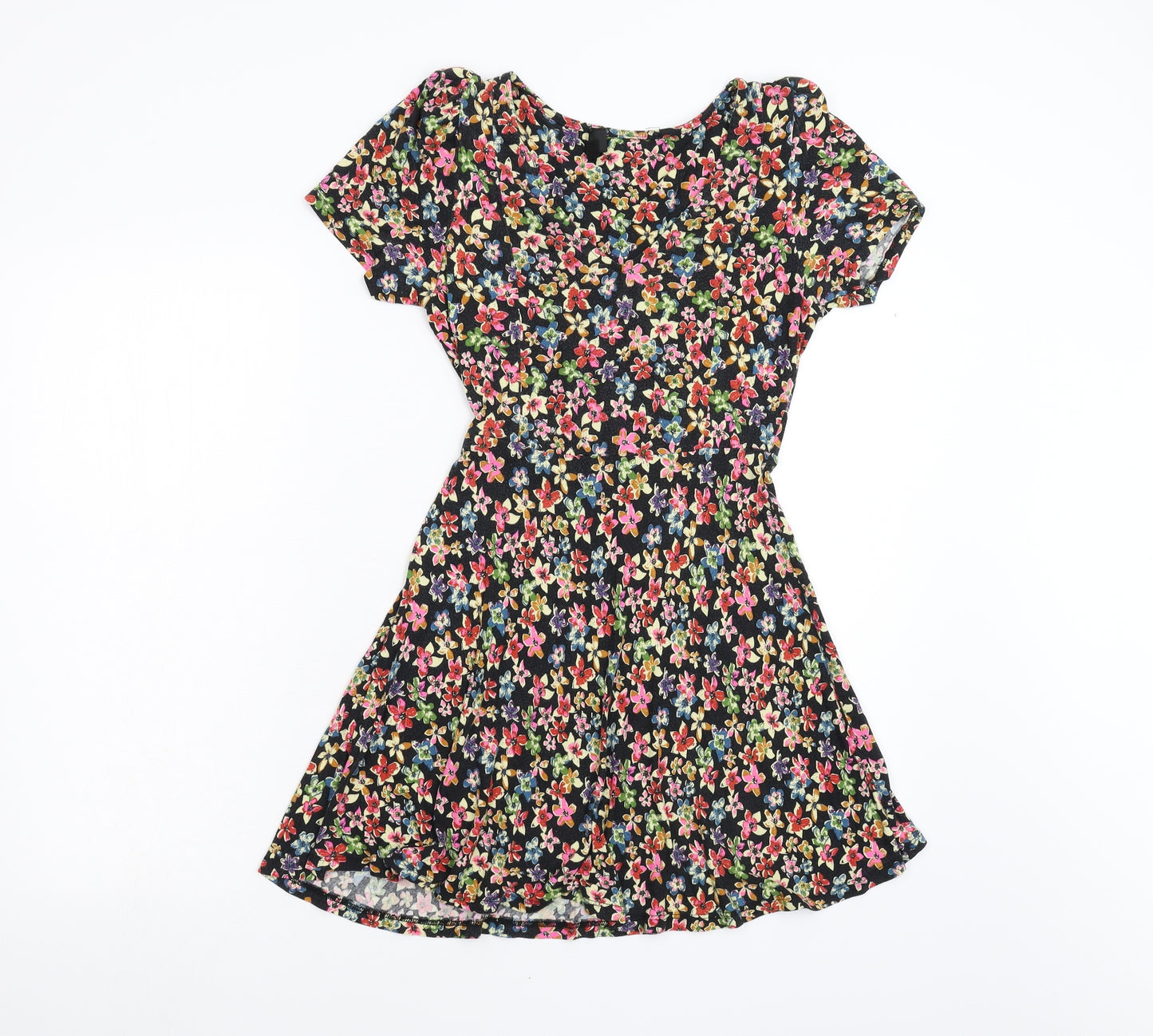 Topshop Womens Multicoloured Floral  Fit & Flare  Size 4
