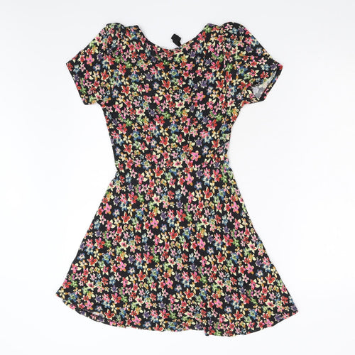 Topshop Womens Multicoloured Floral  Fit & Flare  Size 4