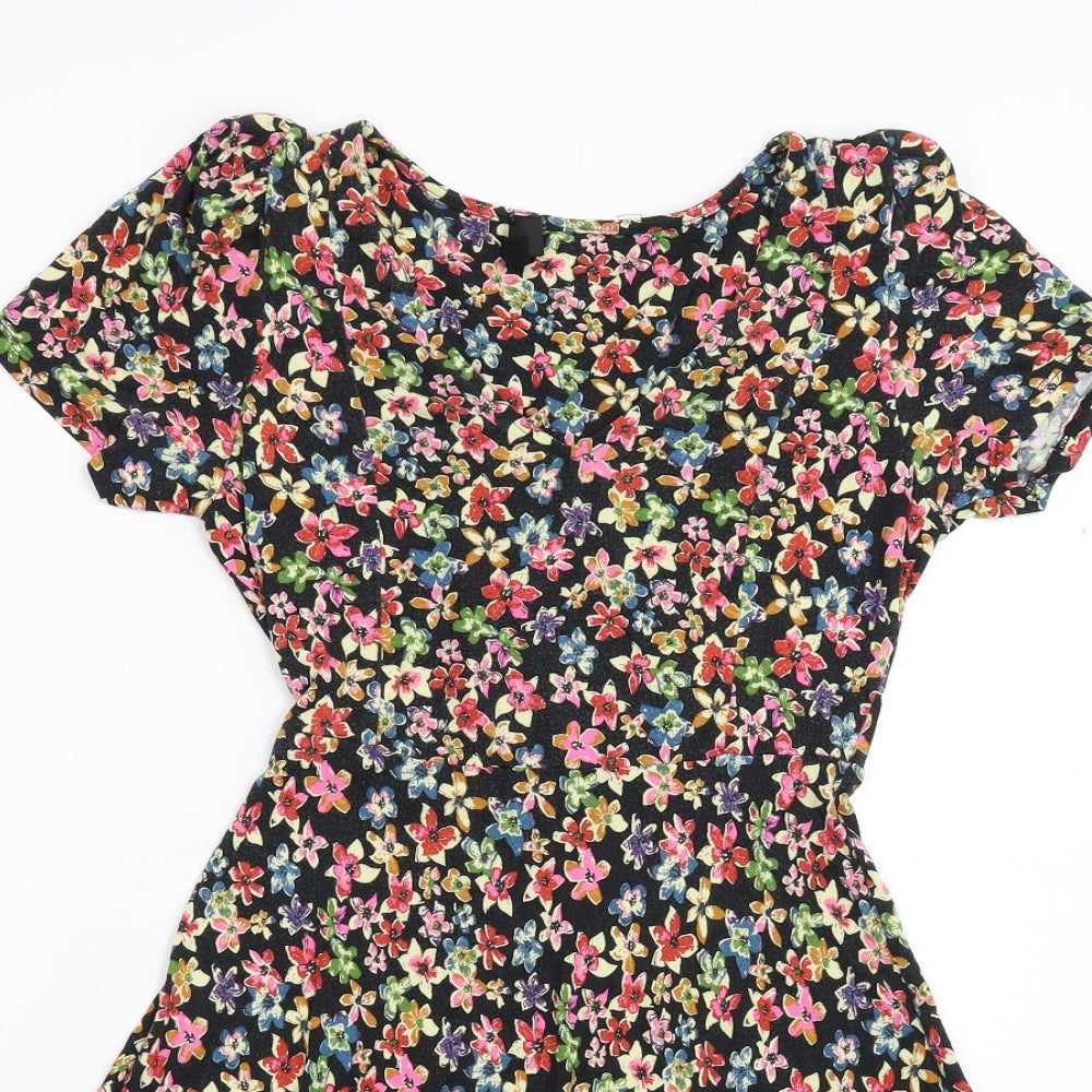 Topshop Womens Multicoloured Floral  Fit & Flare  Size 4