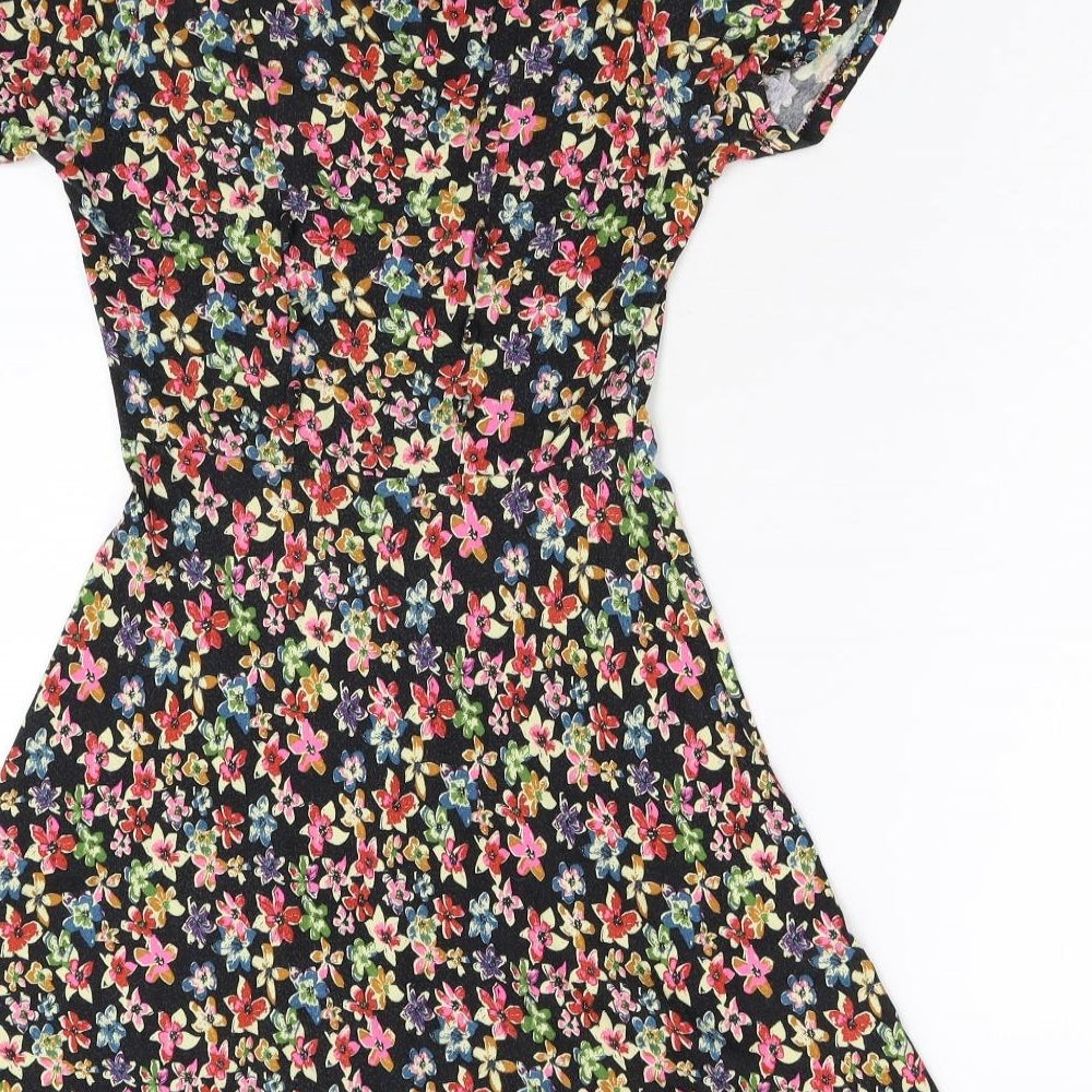 Topshop Womens Multicoloured Floral  Fit & Flare  Size 4