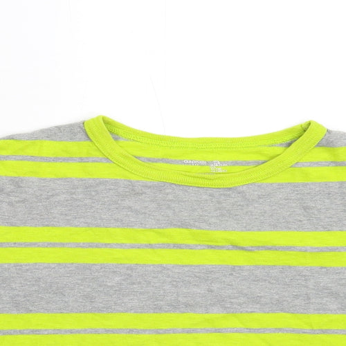 Gap Girls Grey Striped  Cropped T-Shirt Size 10-11 Years