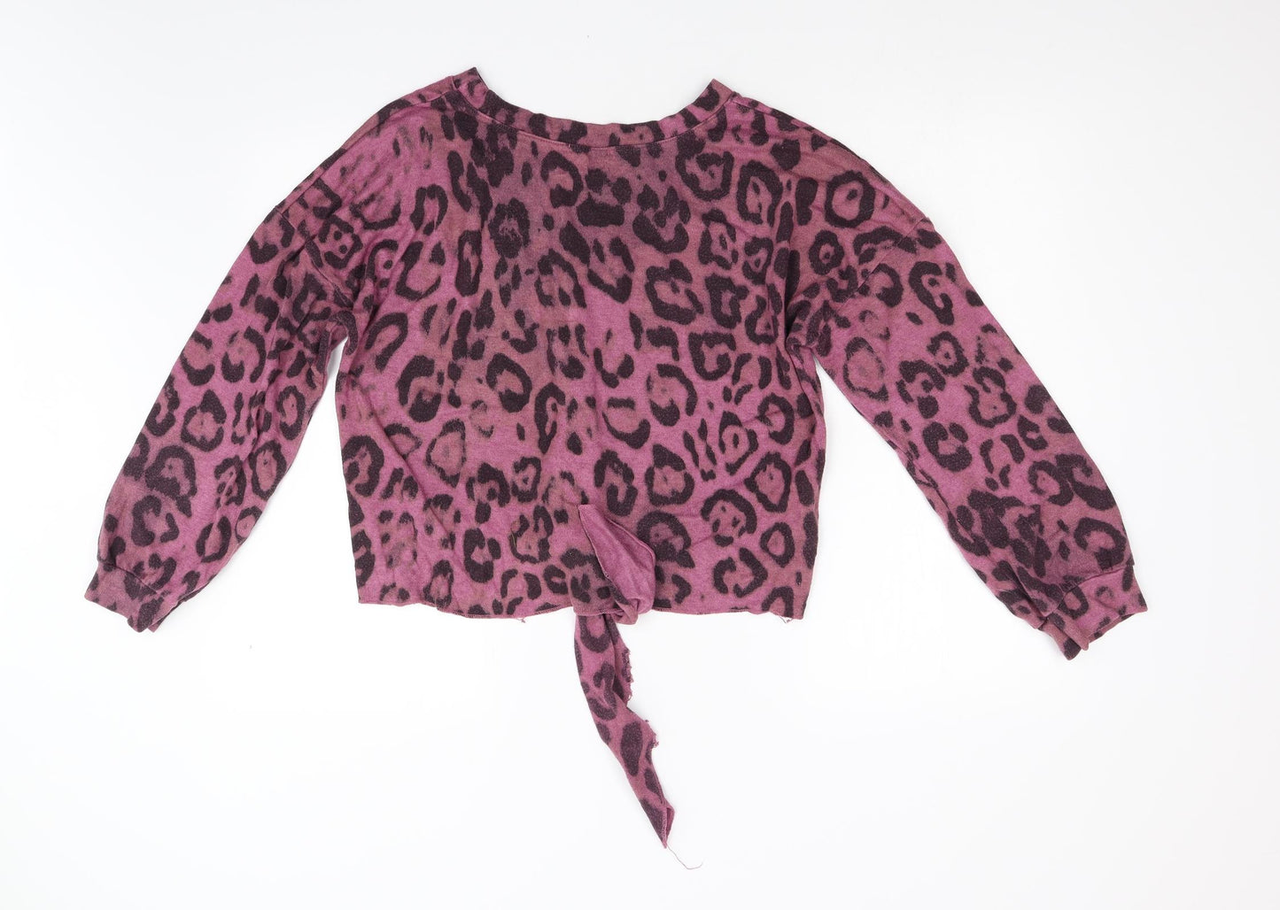Made in Italy Womens Pink Animal Print  Pullover Jumper Size L