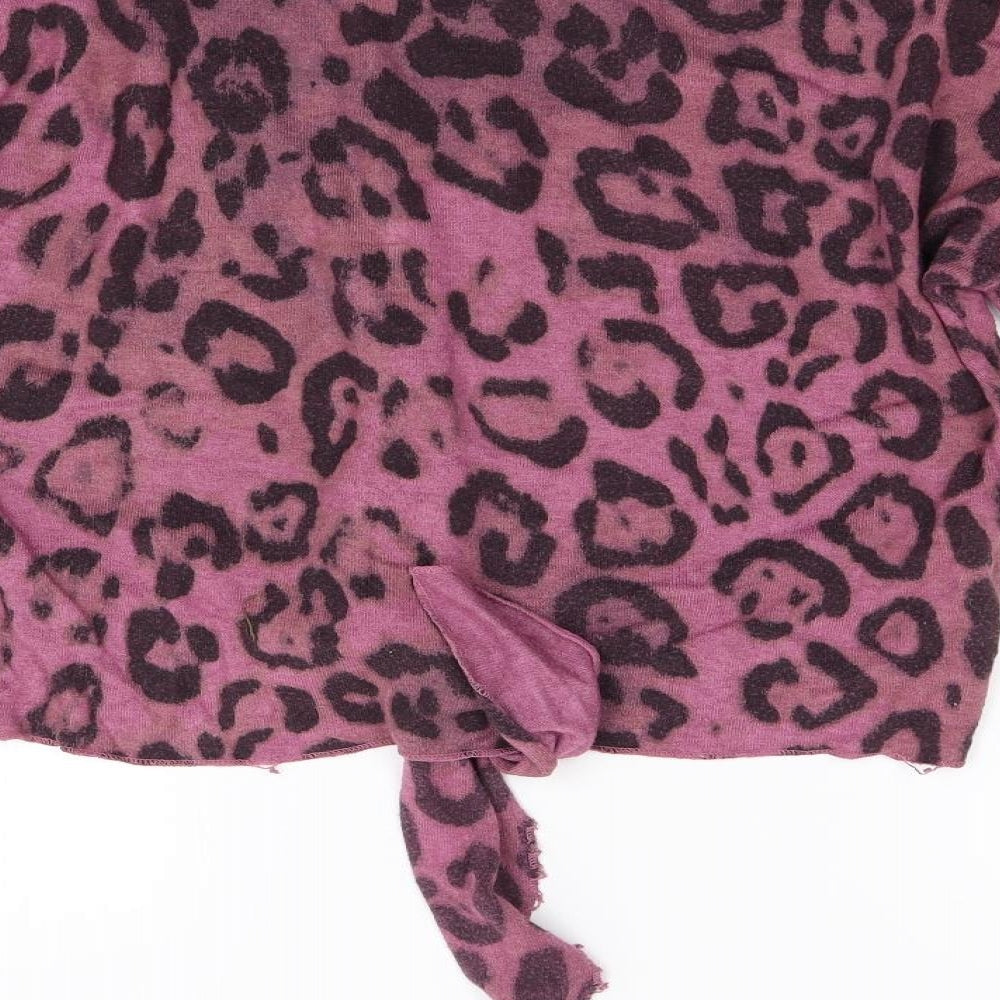 Made in Italy Womens Pink Animal Print  Pullover Jumper Size L