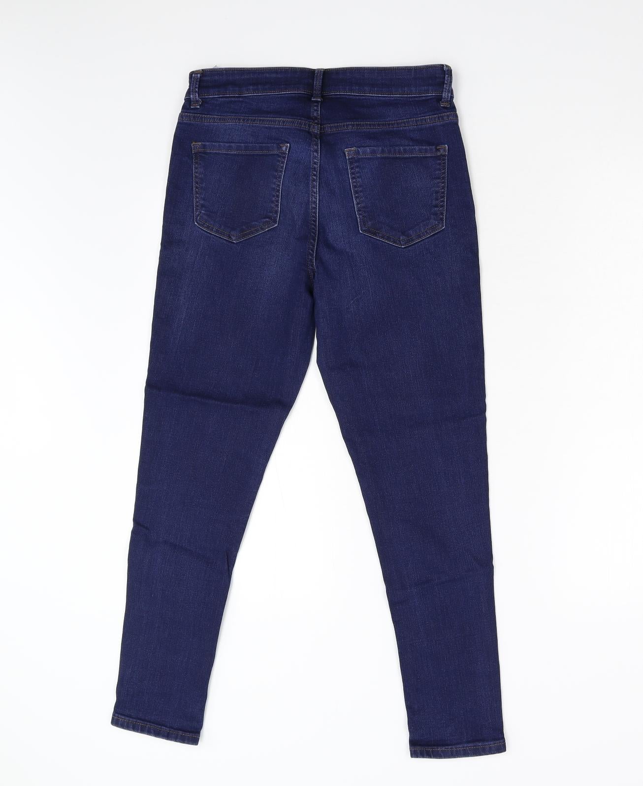M&S Womens Blue  Denim Skinny Jeans Size 10 L25 in