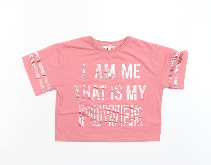 Miss Evie Girls Pink Basic T-Shirt Size 11-12 Years