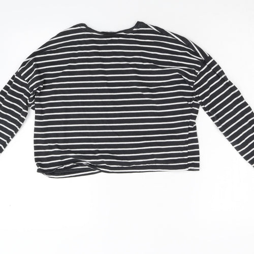 MNG Girls Black Striped  Basic T-Shirt Size 13-14 Years