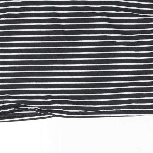 MNG Girls Black Striped  Basic T-Shirt Size 13-14 Years