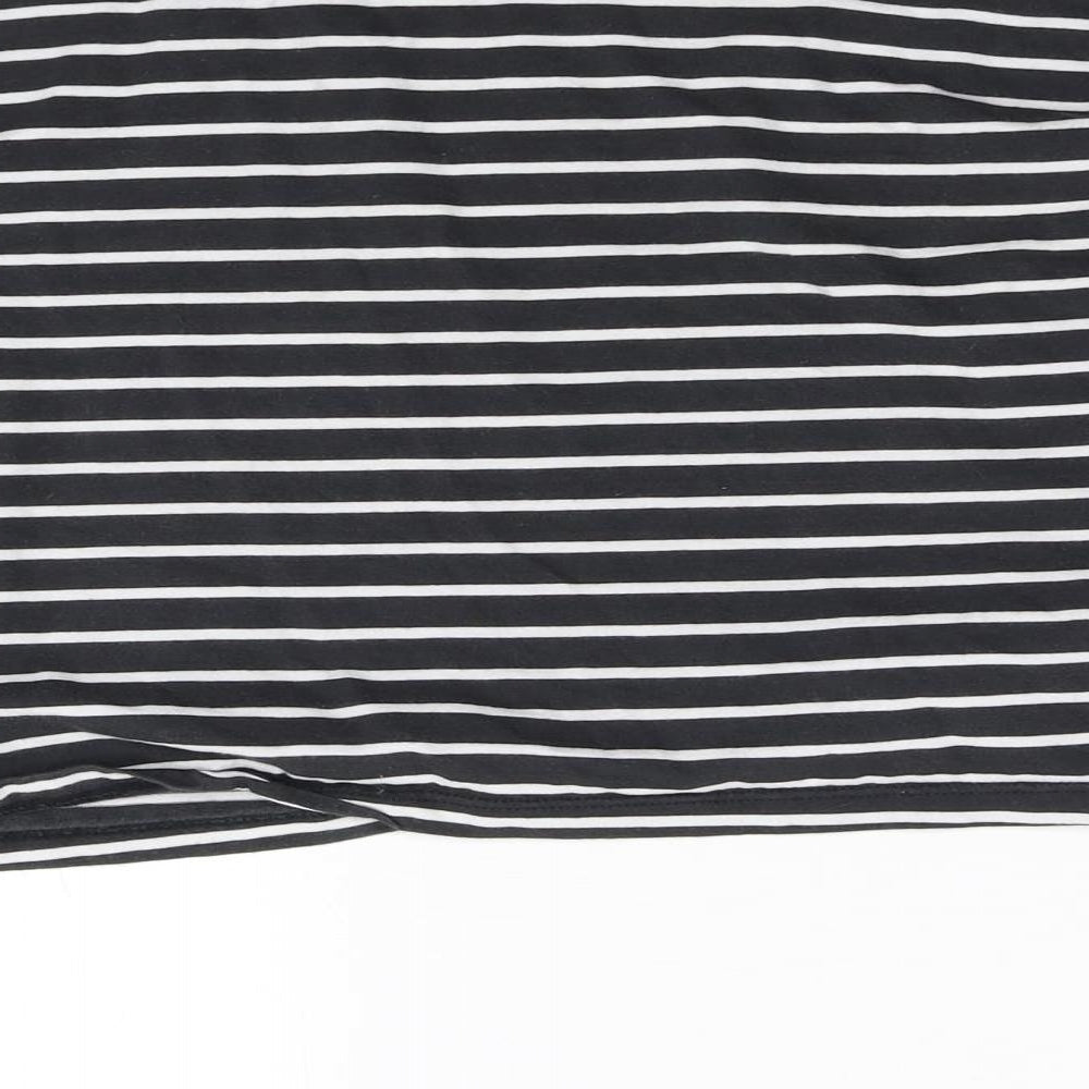 MNG Girls Black Striped  Basic T-Shirt Size 13-14 Years