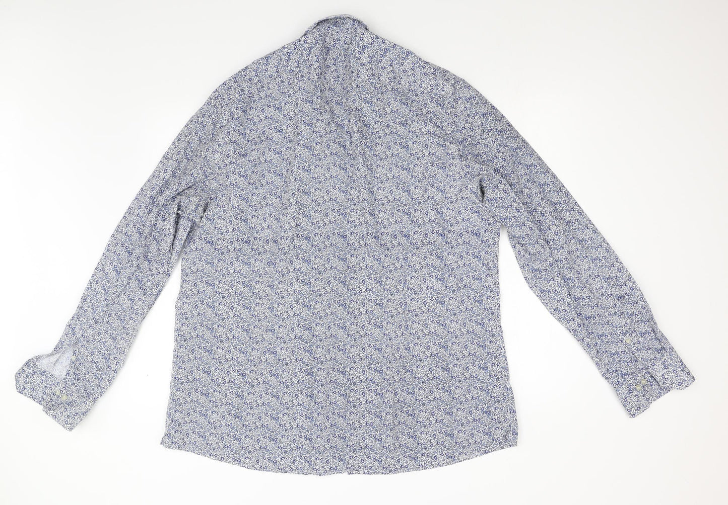 NEXT Mens Blue Floral   Button-Up Size 18