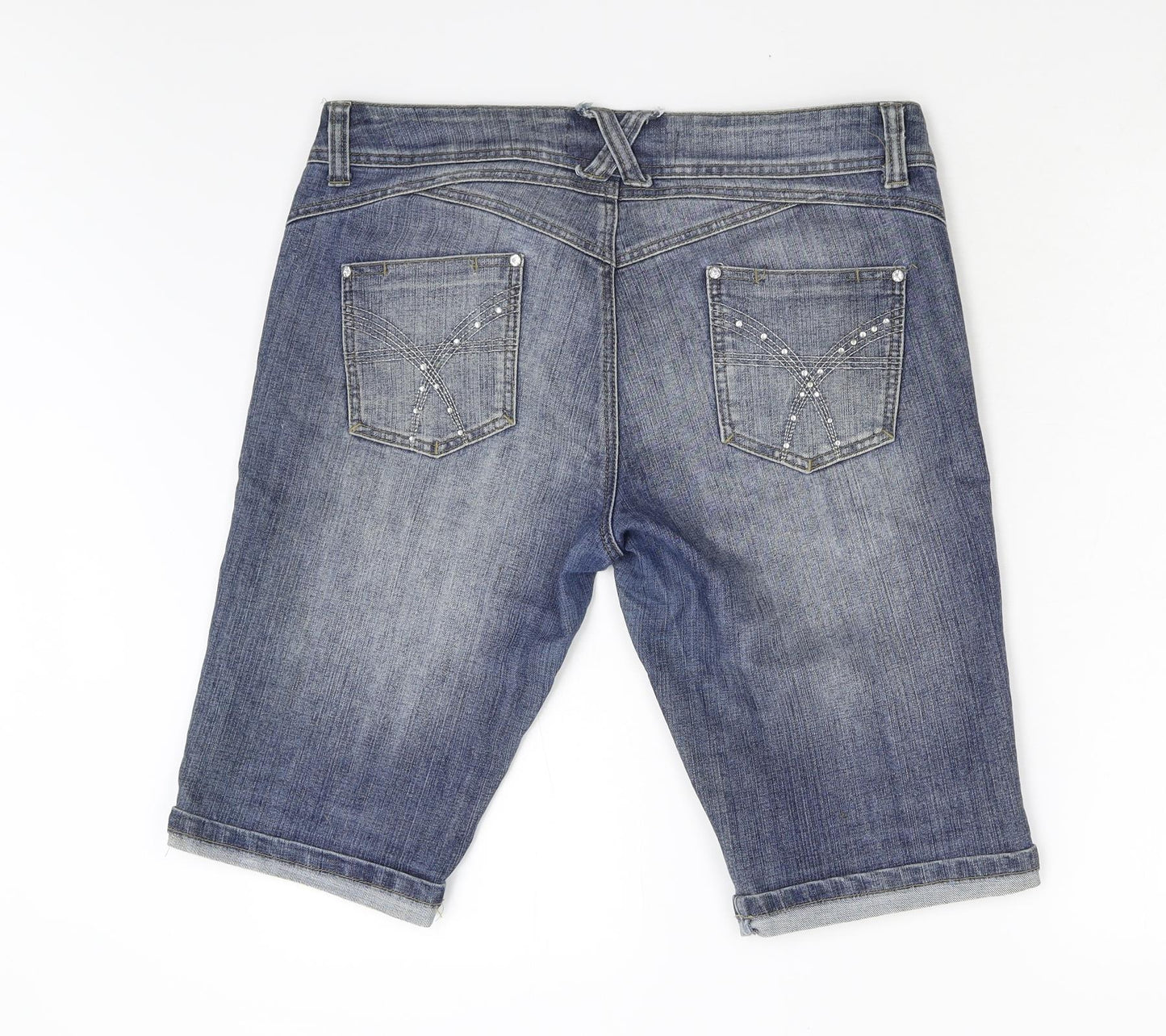 House of Denim Womens Blue  Denim Bermuda Shorts Size 16