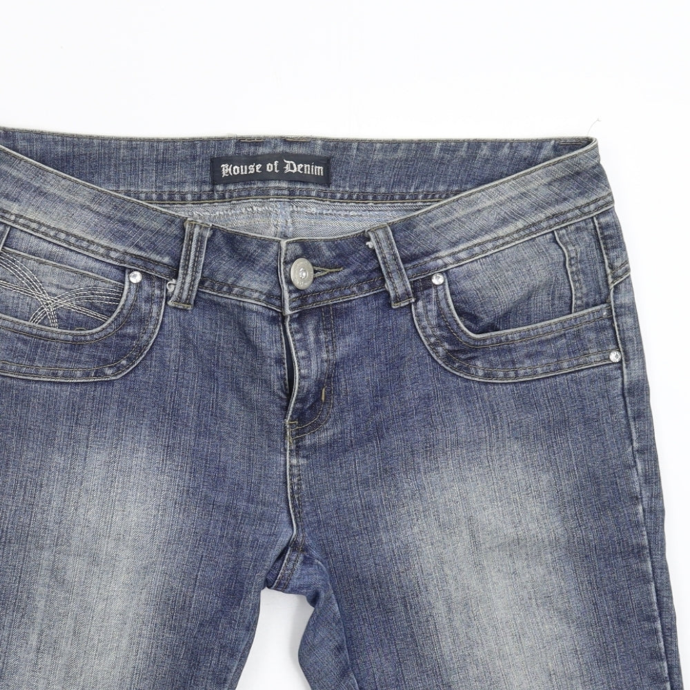 House of Denim Womens Blue  Denim Bermuda Shorts Size 16