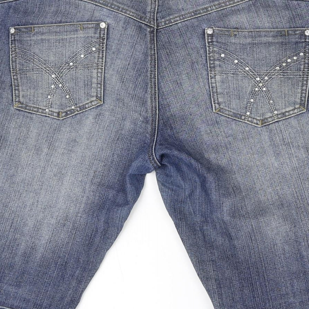 House of Denim Womens Blue  Denim Bermuda Shorts Size 16