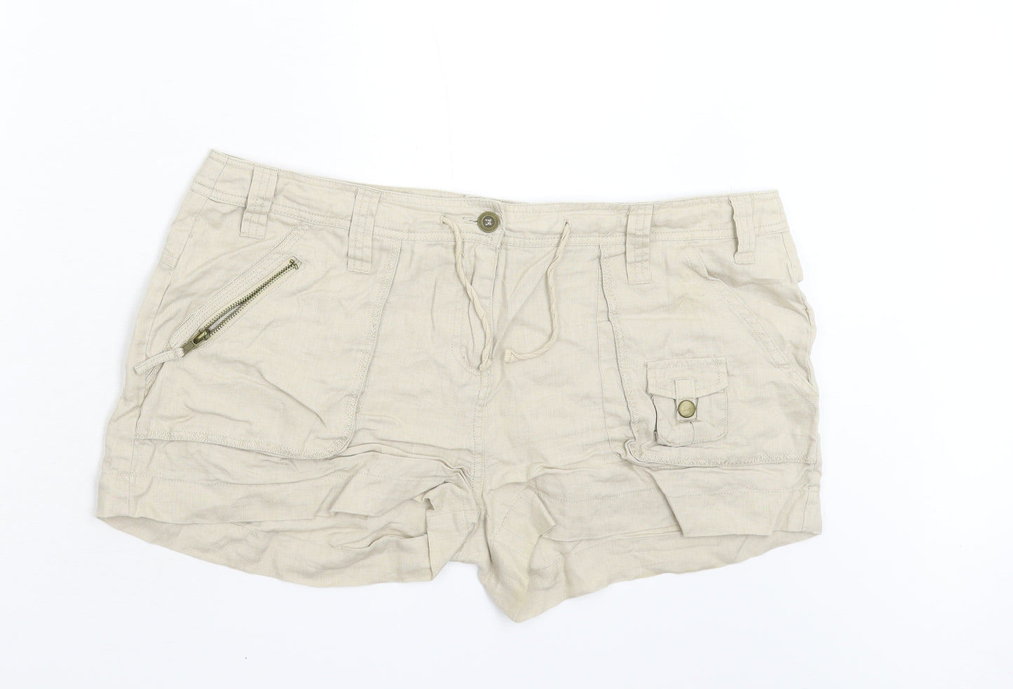 Primark Womens Beige   Hot Pants Shorts Size 16