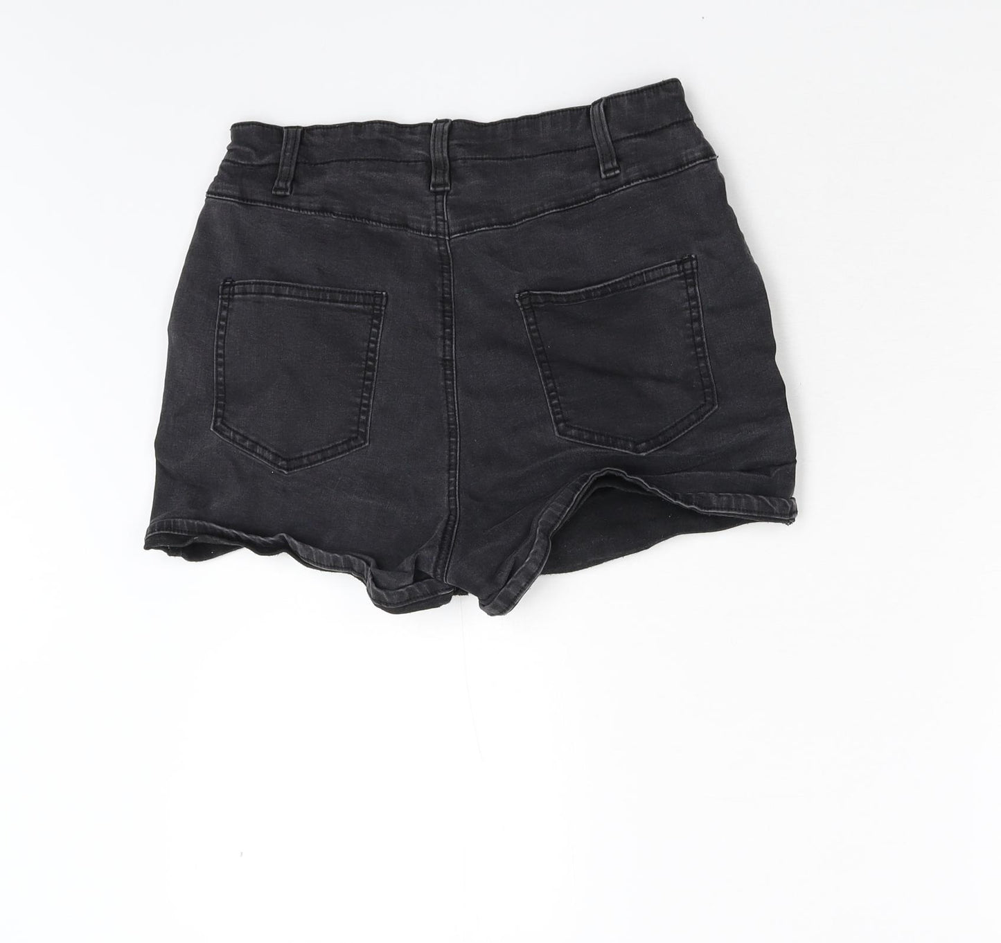 Primark Womens Black  Denim Hot Pants Shorts Size 14
