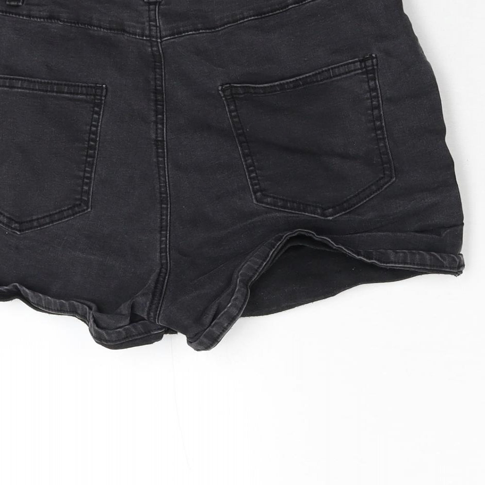 Primark Womens Black  Denim Hot Pants Shorts Size 14