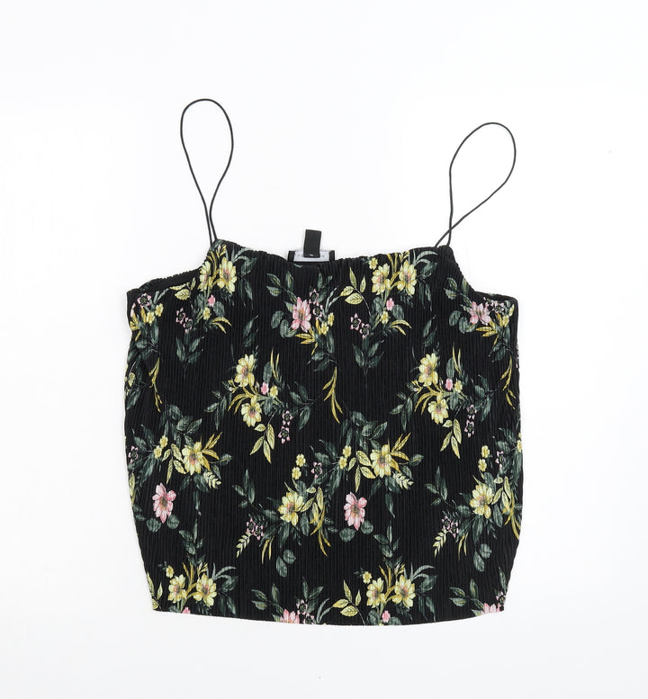 New Look Womens Black Floral Camisole Tank Size 12