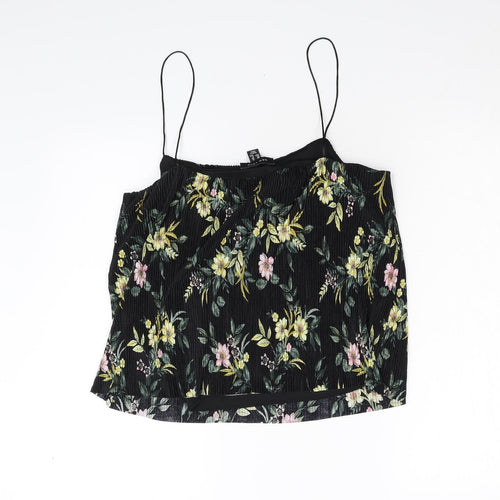 New Look Womens Black Floral  Camisole Tank Size 12