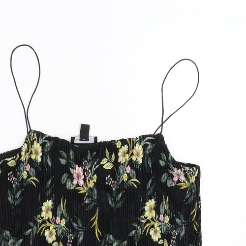 New Look Womens Black Floral  Camisole Tank Size 12