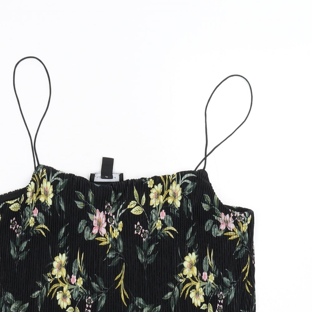 New Look Womens Black Floral  Camisole Tank Size 12