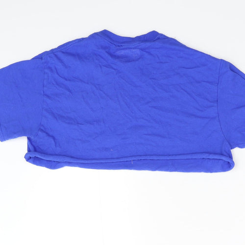 Pretty Little Thing Womens Blue   Cropped T-Shirt Size S
