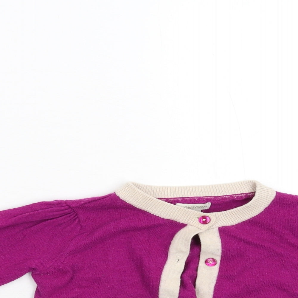 Monsoon  Pink  Knit Cardigan Jumper Size 18-24 Months  - Dogs