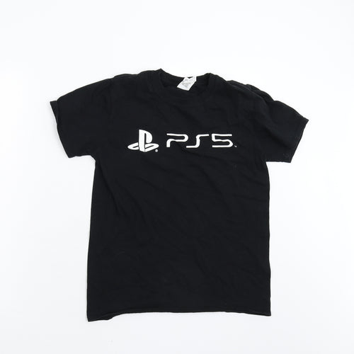 Gildan Boys Black   Basic T-Shirt Size M  - Play Station